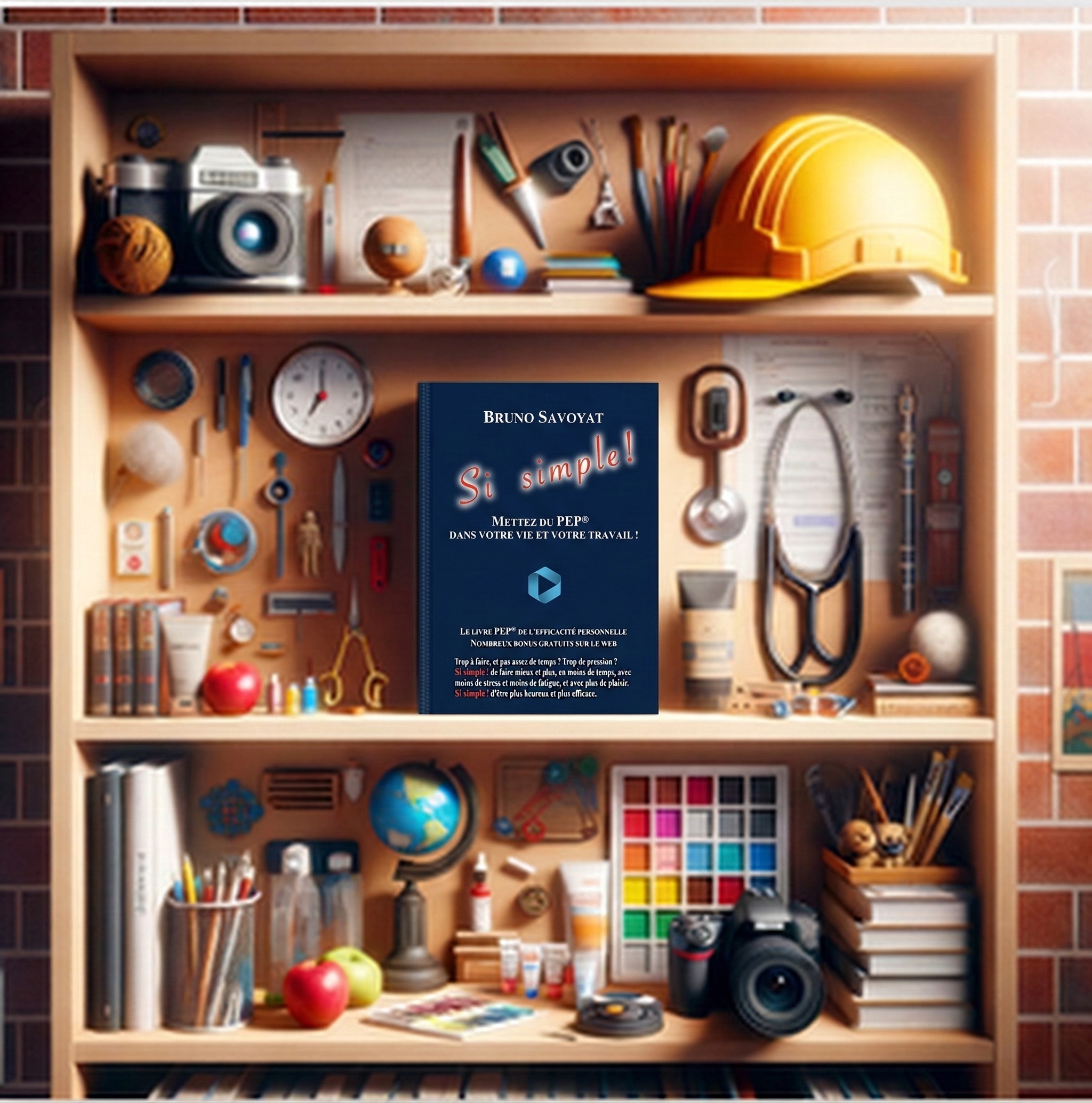 Bibliothèque présentant le livre PEP "Si simple !" de Bruno Savoyat
